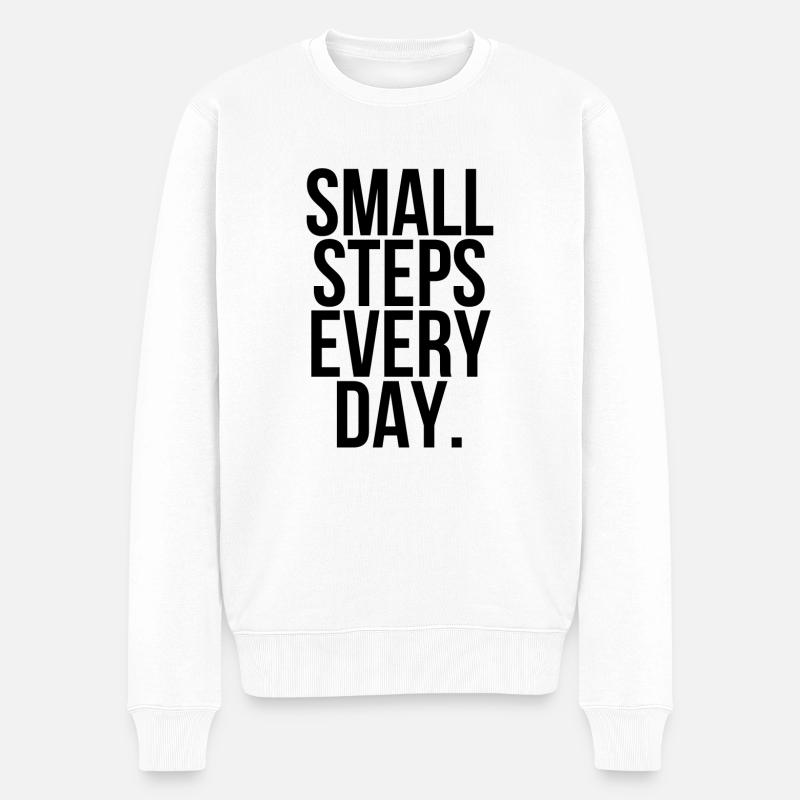 Des petits pas chaque jour - Pull Premium bio Homme - blanc