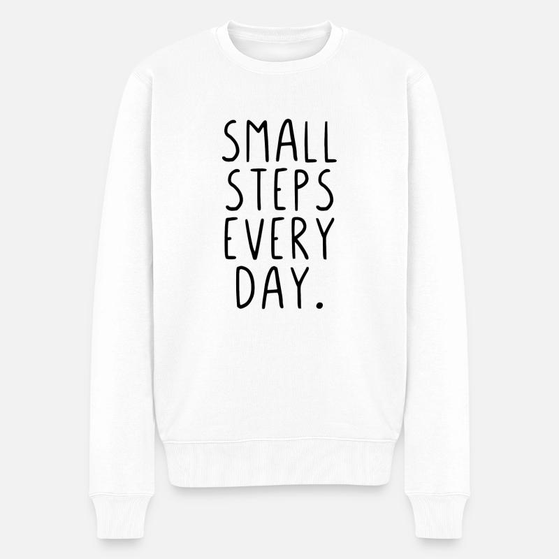Des petits pas chaque jour - Pull Premium bio Homme - blanc