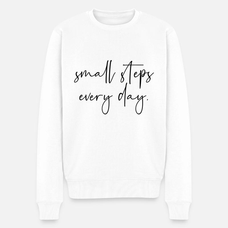 Des petits pas chaque jour - Pull Premium bio Homme - blanc