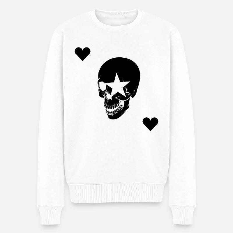 skullstarlove - Pull Premium bio Homme - blanc