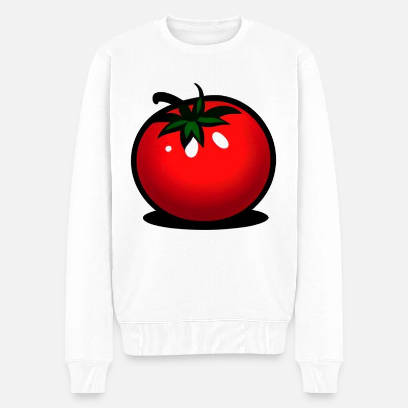 Tomaten Comic Tomate süß Cartoon 8 - Männer Premium Bio Pullover - Weiß