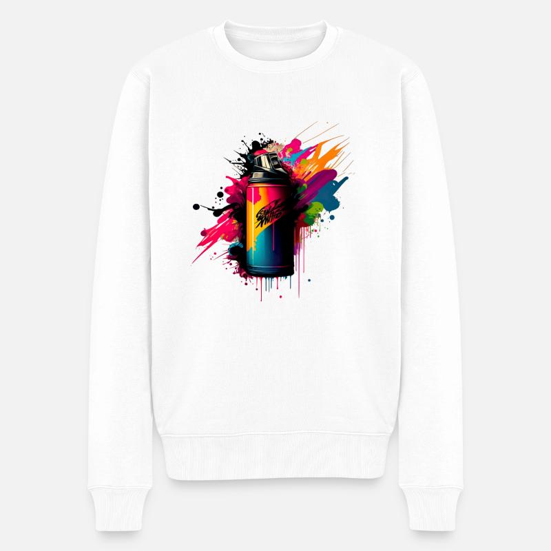 Graffiti - Männer Premium Bio Pullover - Weiß