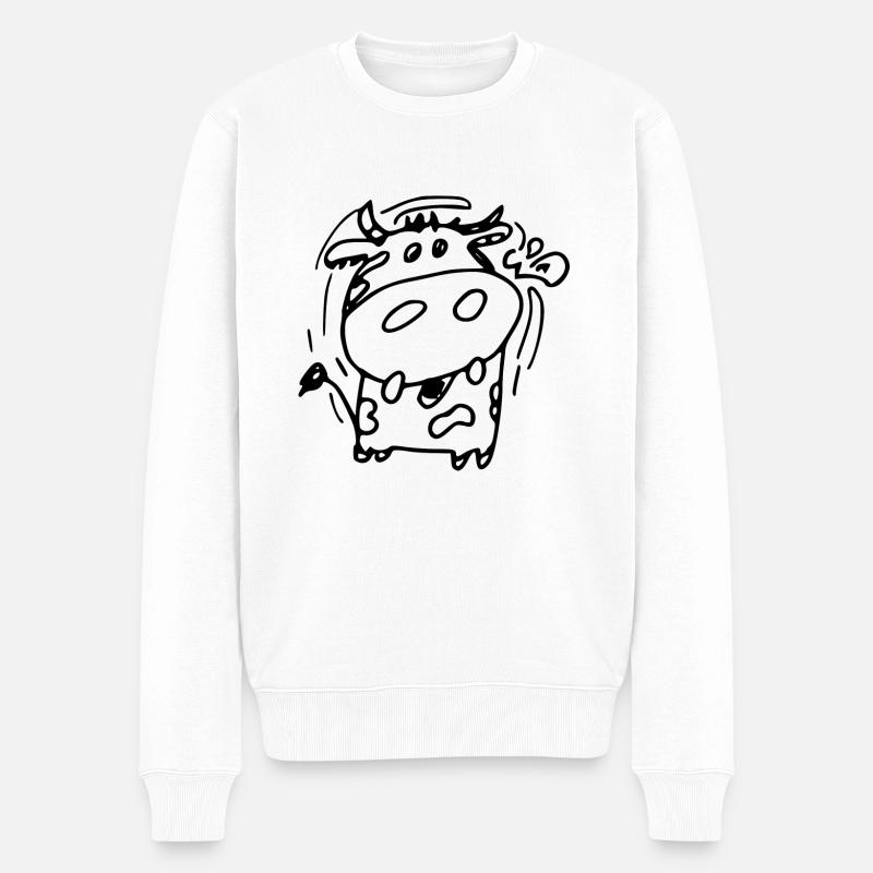 Gibli la vache - Pull Premium bio Homme - blanc