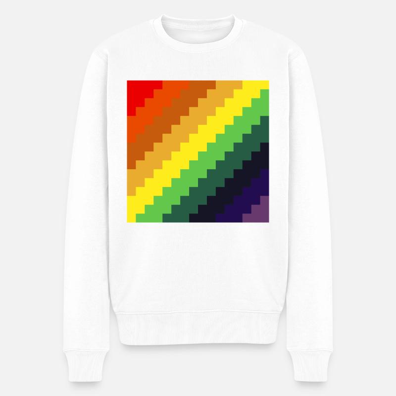 Pixelbogen - Männer Premium Bio Pullover - Weiß