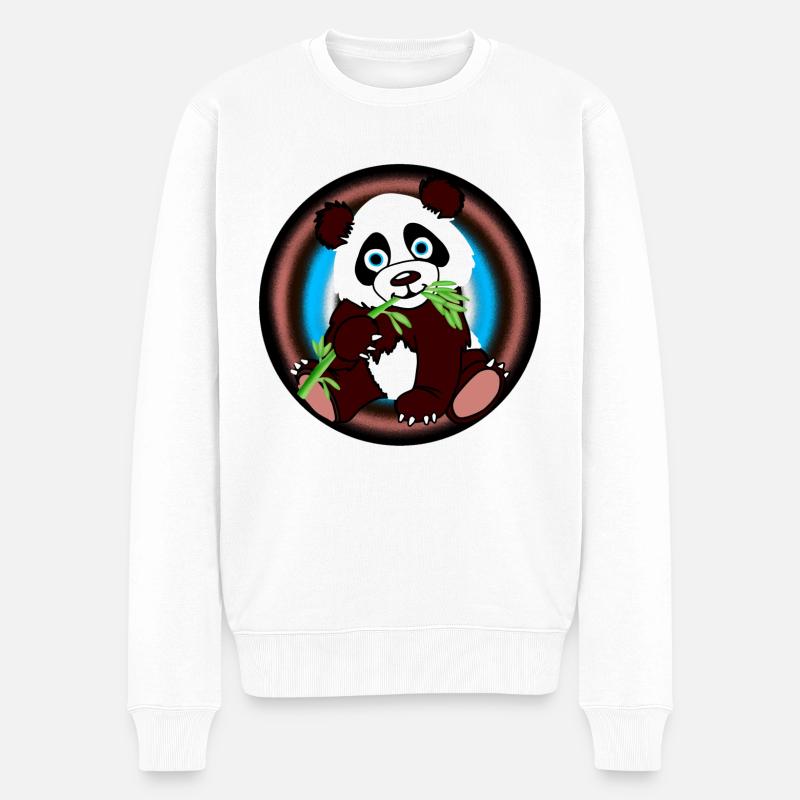 Panda king - Männer Premium Bio Pullover - Weiß