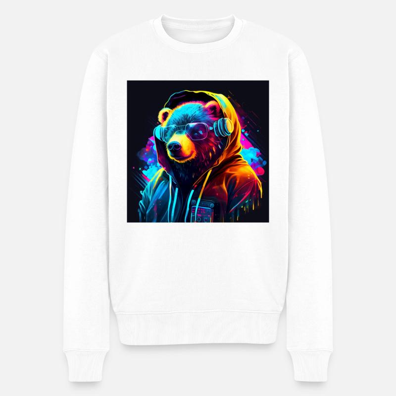 Ours de jeu cool - Pull Premium bio Homme - blanc