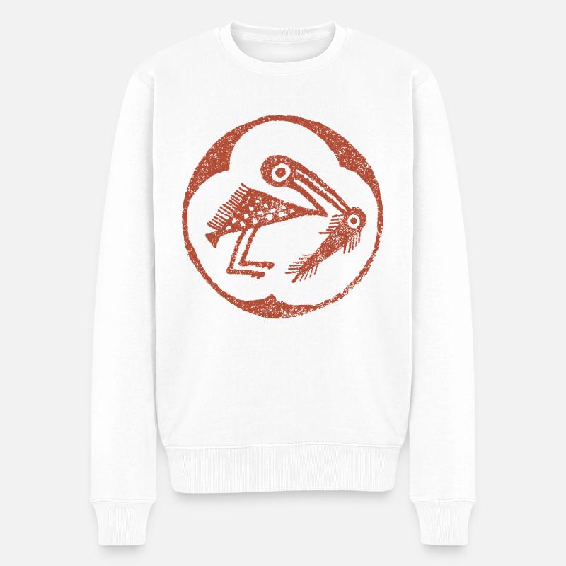 Fischreiher - Männer Premium Bio Pullover - Weiß