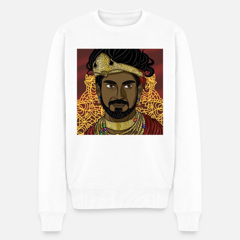 Indischer Prinz - Männer Premium Bio Pullover - Weiß