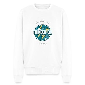 THUNDER CO. - Men's Premium Organic Jumper - white - Front - Thijin (182cm)
