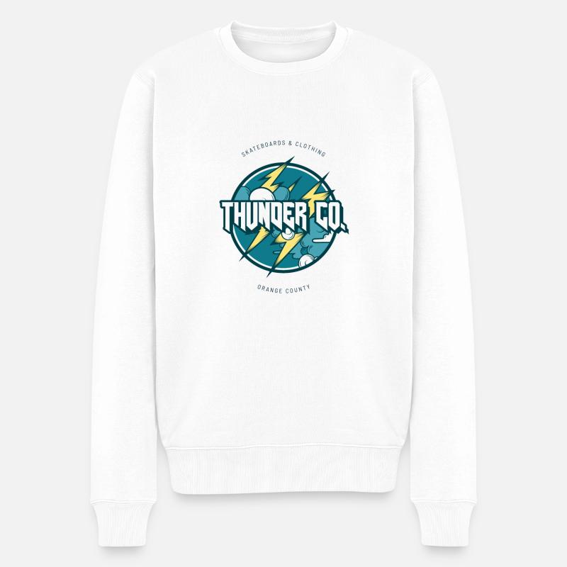 THUNDER CO. - Männer Premium Bio Pullover - Weiß