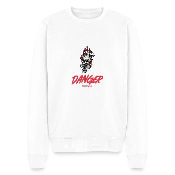 DANGER - Pull Premium bio Homme - blanc - Devant - Thijin (182cm)