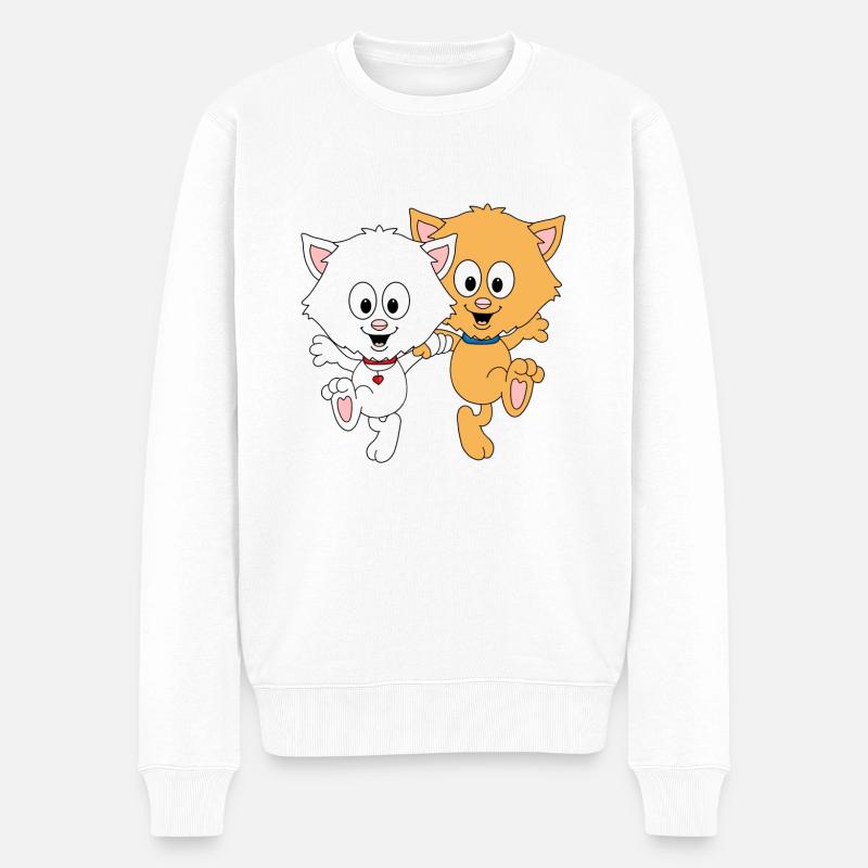 KATZEN - TANZEN - KATZE - TÄNZERIN - TÄNZER - Männer Premium Bio Pullover - Weiß