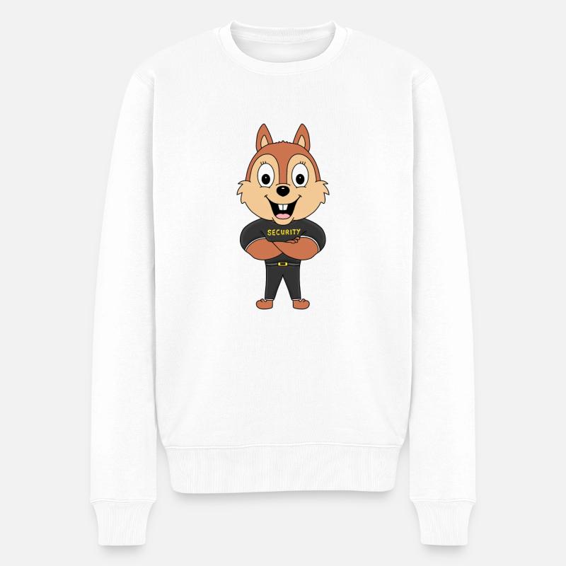 EICHHÖRNCHEN - SECURITY - TIER - TIERISCH - Männer Premium Bio Pullover - Weiß