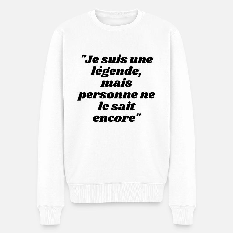 Je suis une légende mais personne le sait encore - Pull Premium bio Homme - blanc