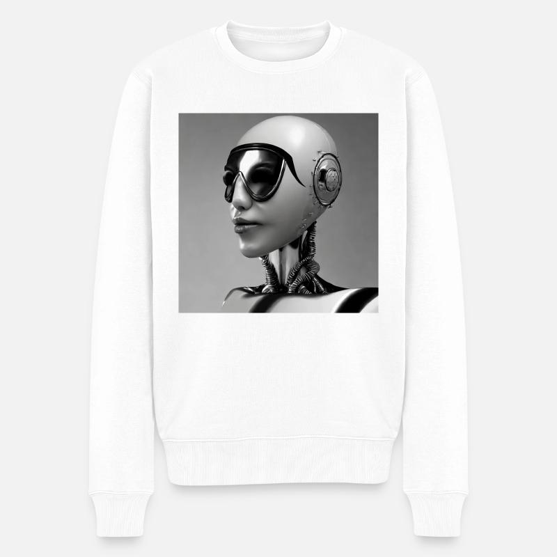 Robot humain noir et blanc - Pull Premium bio Homme - blanc