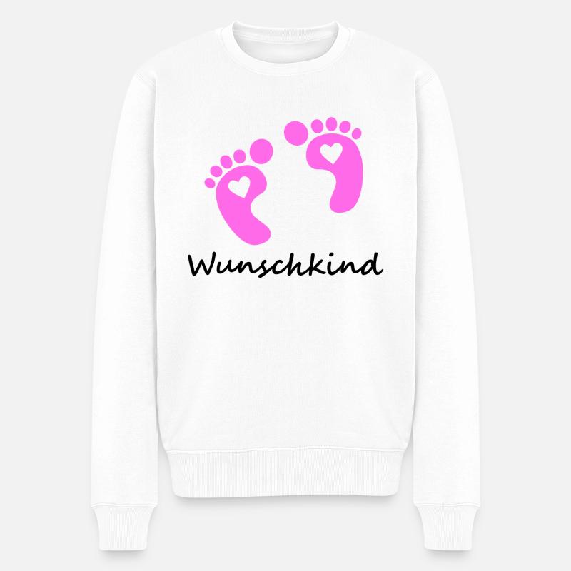 Wunschkind Mädchen - Männer Premium Bio Pullover - Weiß