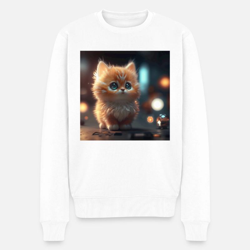 un chaton mignon - Pull Premium bio Homme - blanc