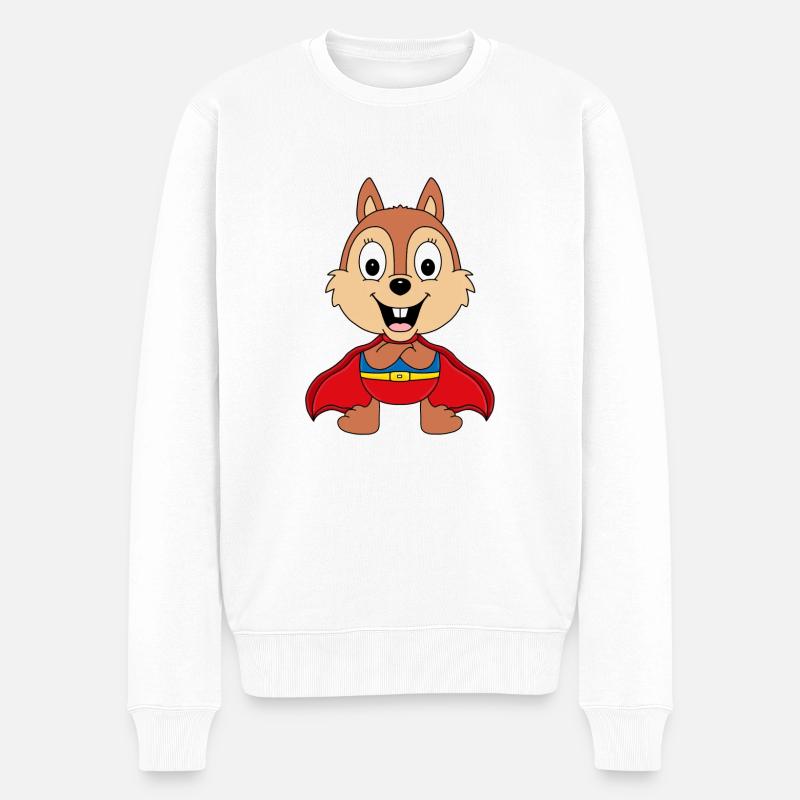 SUPERHELD - EICHHÖRNCHEN - TIER - TIERISCH - Männer Premium Bio Pullover - Weiß