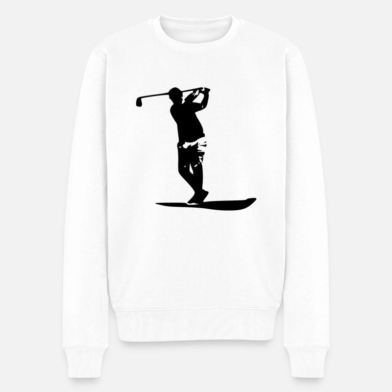 Silhouette de golfeur - Pull Premium bio Homme - blanc