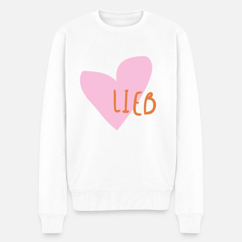 lieb - Männer Premium Bio Pullover - Weiß