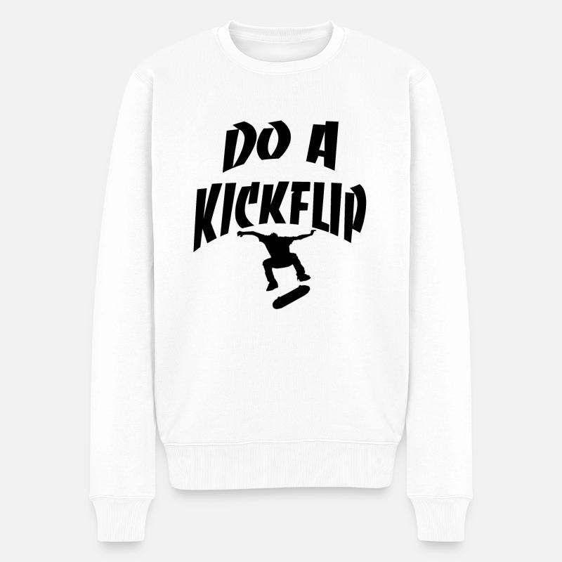 KICKFLIP - Pull Premium bio Homme - blanc