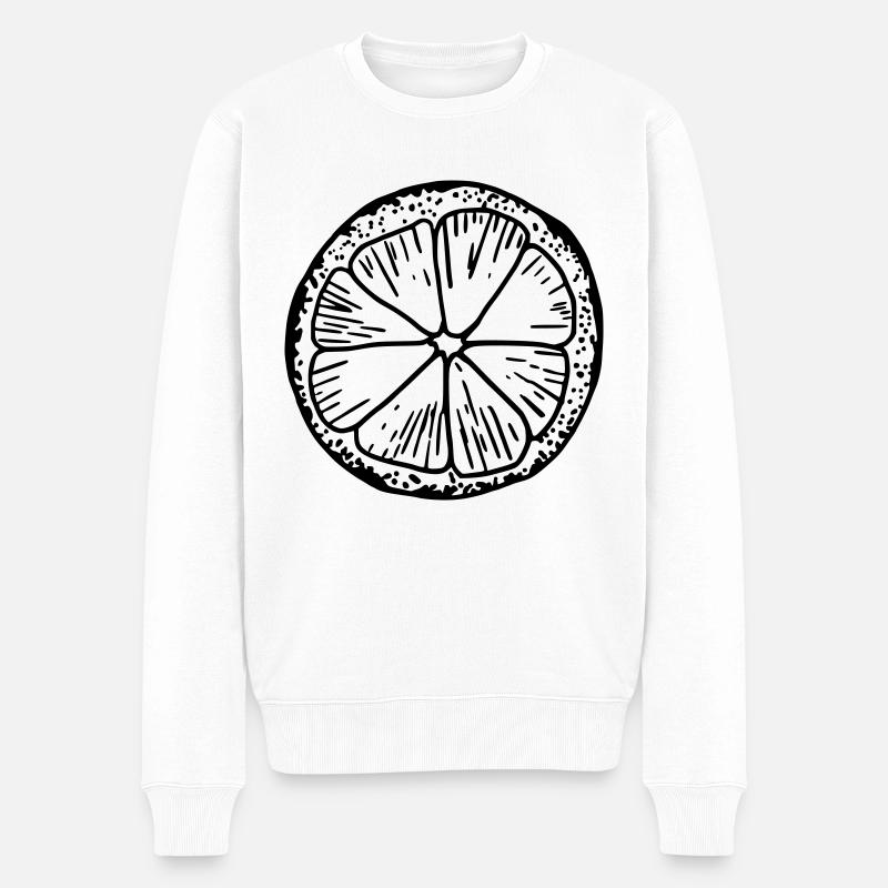 Zitrone - Männer Premium Bio Pullover - Weiß