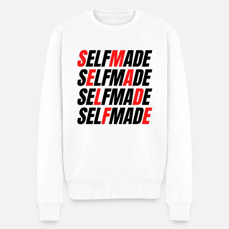 Selfmade - Männer Premium Bio Pullover - Weiß