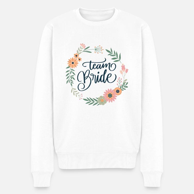 Team Bride 2 - Männer Premium Bio Pullover - Weiß