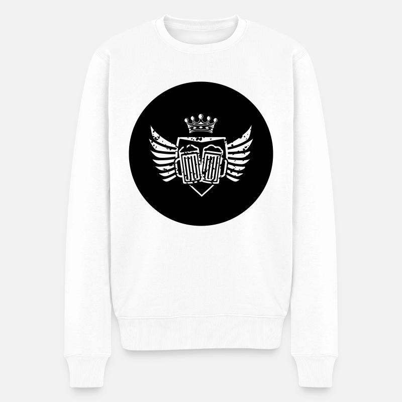 Bier Wappen - Männer Premium Bio Pullover - Weiß