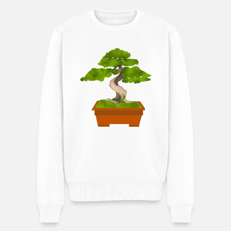 Bonsai - Männer Premium Bio Pullover - Weiß