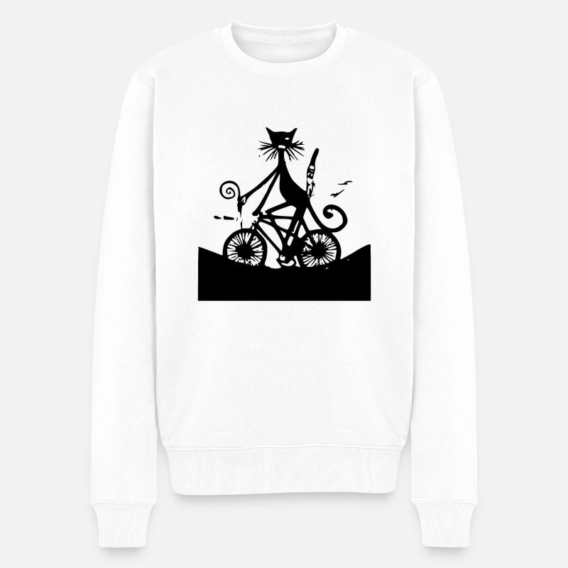 Le chat noir irréel - Pull Premium bio Homme - blanc