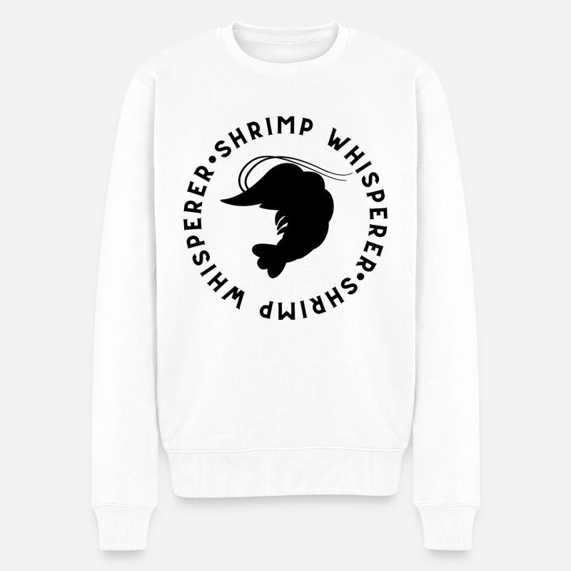 Shrimp Whisperer - amateur de pêche - Pull Premium bio Homme - blanc