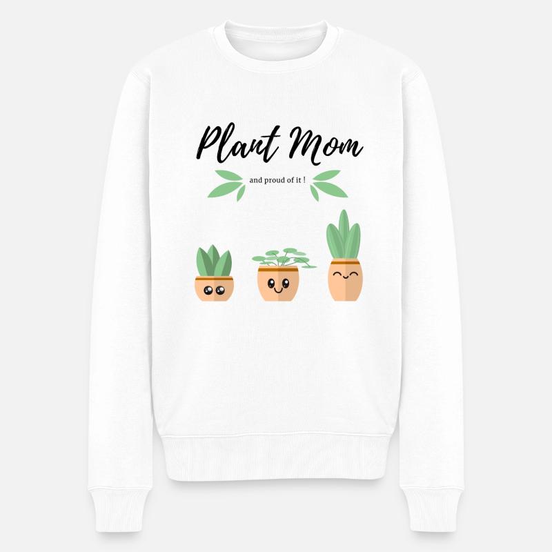 Pflanzenmutter - Männer Premium Bio Pullover - Weiß