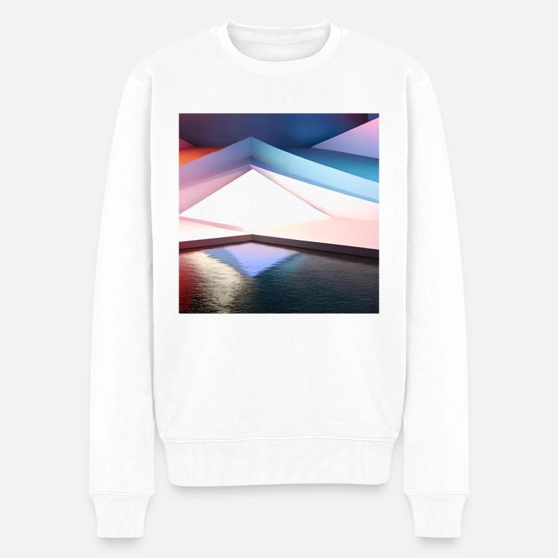 Géométrique, Design d’art numérique 3D - Pull Premium bio Homme - blanc