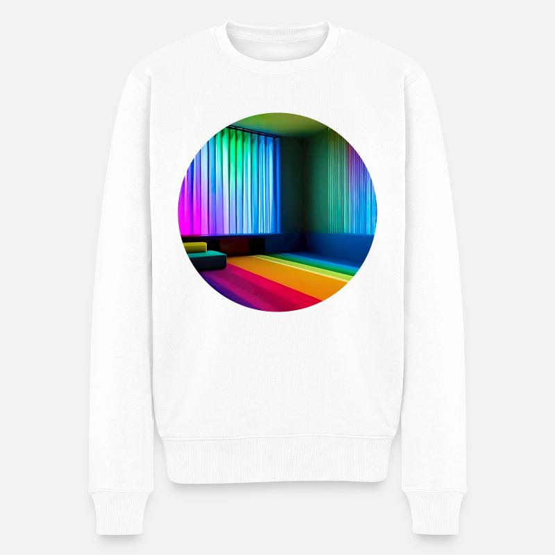 Liminal Space Digital Art - Männer Premium Bio Pullover - Weiß