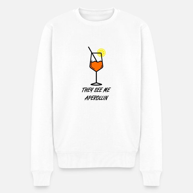 They see me Aperollin - Männer Premium Bio Pullover - Weiß