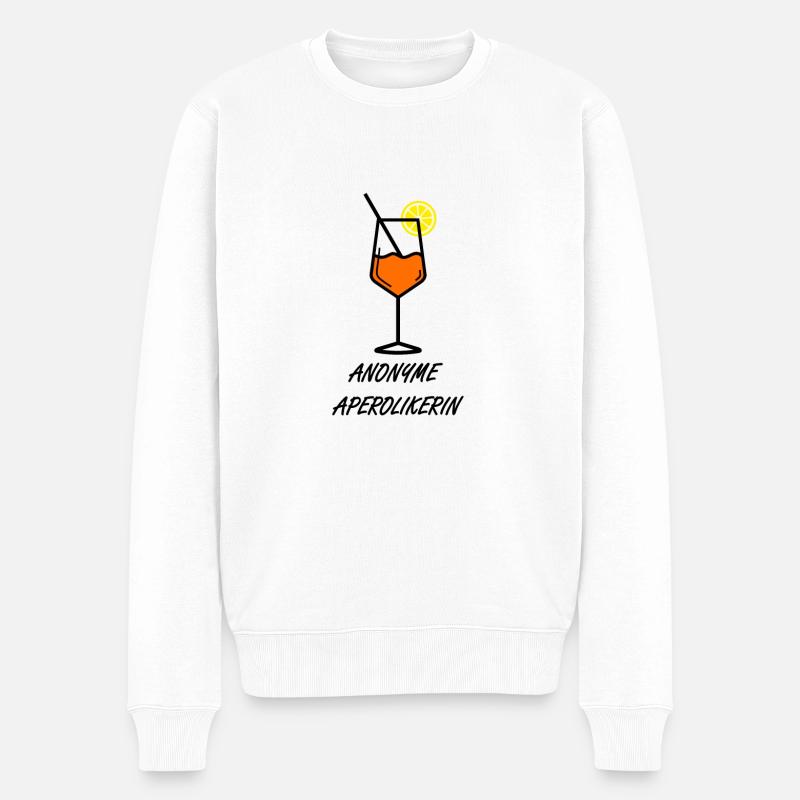 Anonyme Aperolikerin - Männer Premium Bio Pullover - Weiß