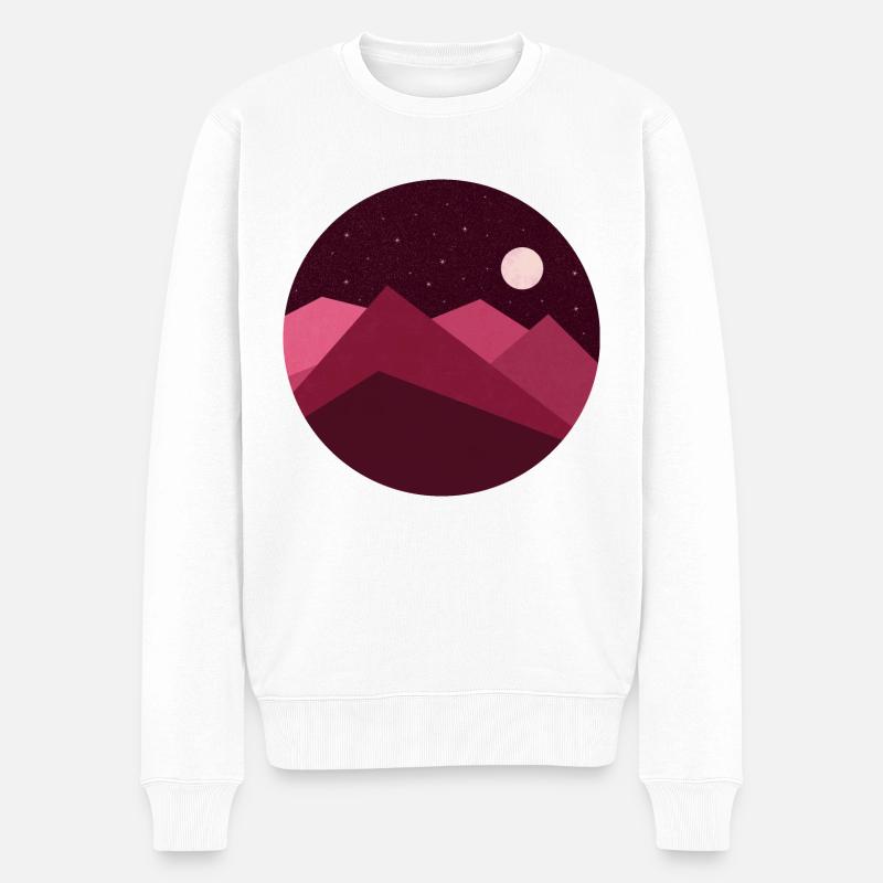 Paysage nocturne abstrait - Pull Premium bio Homme - blanc