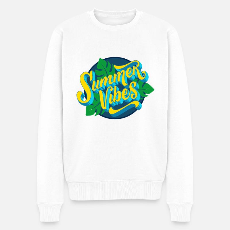 Summer Vibes - Männer Premium Bio Pullover - Weiß