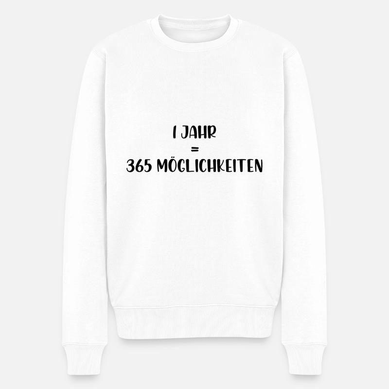 1 Jahr 365 Möglichkeiten - Männer Premium Bio Pullover - Weiß