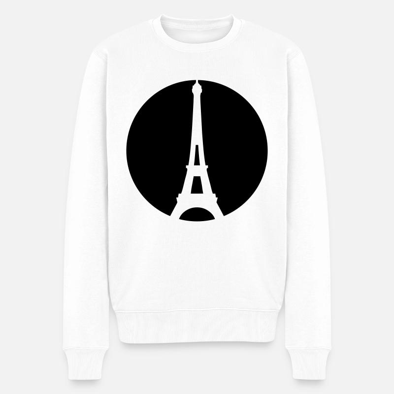 Eiffelturm - Männer Premium Bio Pullover - Weiß