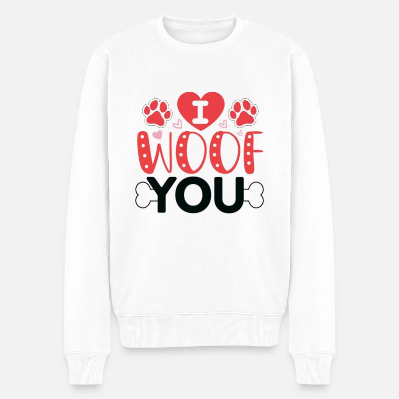 I woof you - Männer Premium Bio Pullover - Weiß