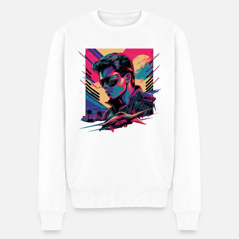 Retro Emblems - Film - Pilote - Pull Premium bio Homme - blanc