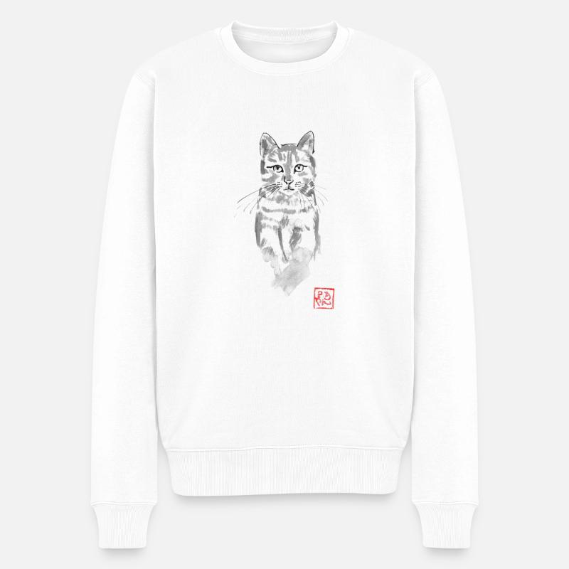 cat in tree watch - Pull Premium bio Homme - blanc