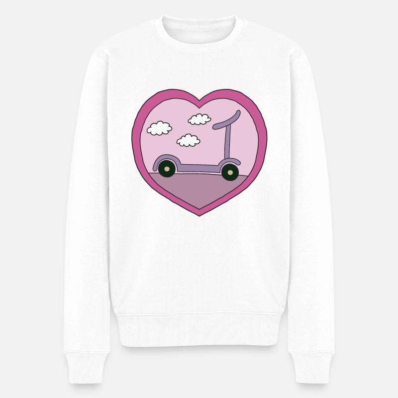 Scooter au design rose - Pull Premium bio Homme - blanc