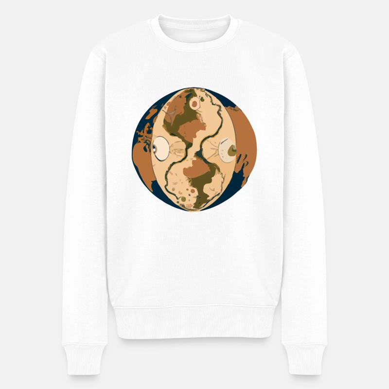 Unbekannte Landschaft - Männer Premium Bio Pullover - Weiß