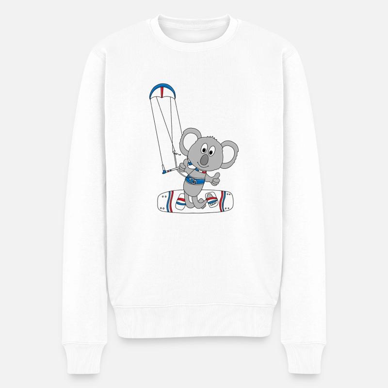 KOALA - KITE - KITESURFEN - KITESURFER - KITEN - Männer Premium Bio Pullover - Weiß