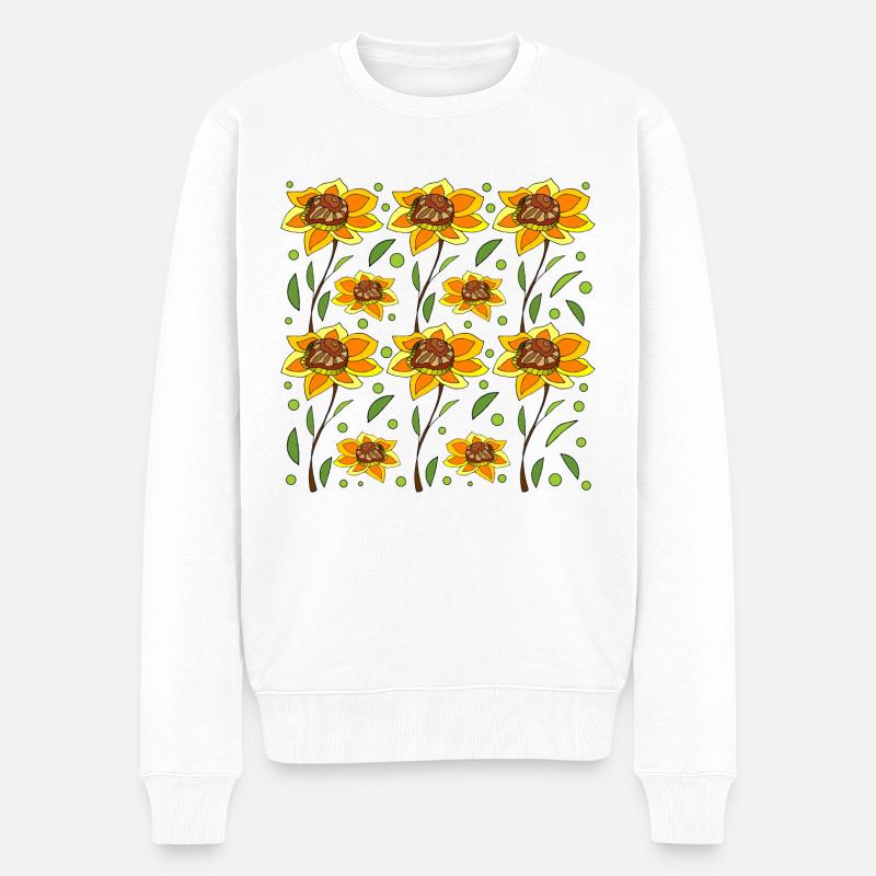 Fleur - Pull Premium bio Homme - blanc