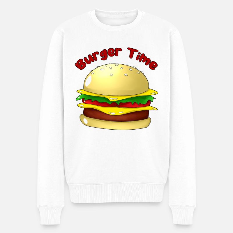 L’heure du burger - Pull Premium bio Homme - blanc