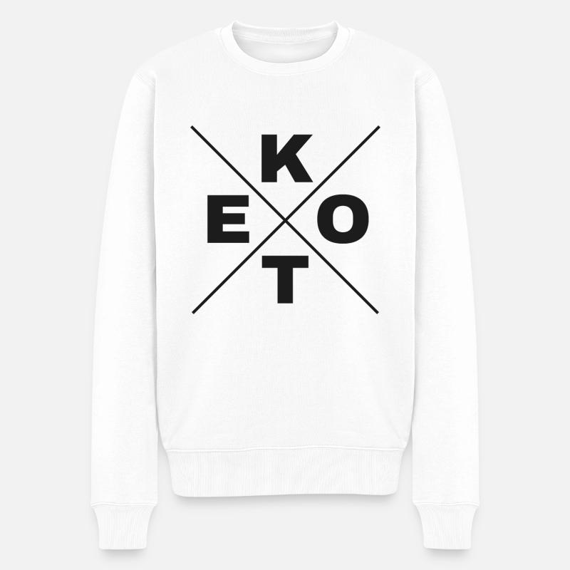 Keto Ernährung - Ketose - Männer Premium Bio Pullover - Weiß